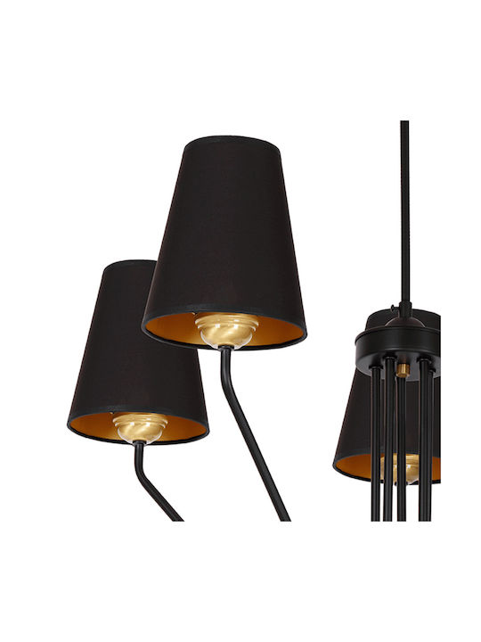 Eko Light Πολυέλαιος 5xE27 με Καπέλα Μαύρος MLP4913
