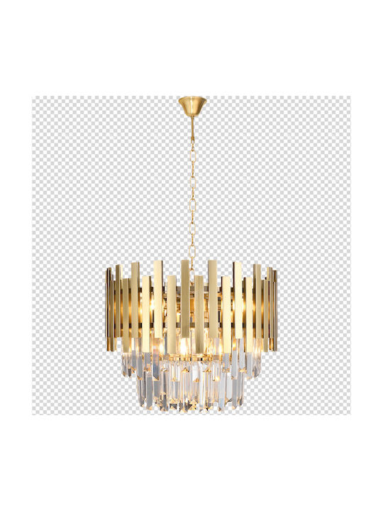 Eko Light Πολυέλαιος 6xE14 Ø50cm με Κρύσταλλα Χρυσός ML5999