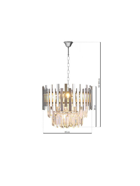 Eko Light Candelabru 6xE14 Ø45cm Argintiu ML5996