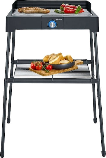 Severin Tabletop Electric Grill Grill 2200W Inox with Adjustable Thermostat 44.5cmx26cmcm