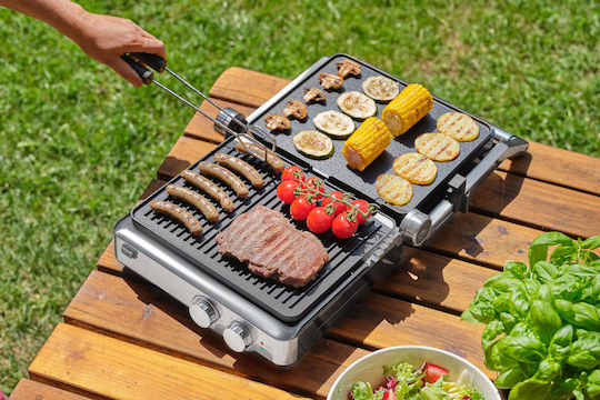 Sencor Tabletop Electric Grill Smooth and Ribbed Plate 2000W with Adjustable Thermostat 29cmx23.3cmcm