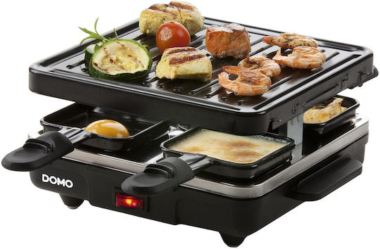 Domo Just us Tabletop Electric Grill Raclette Ribbed Plate 600W 21cmx21cmcm