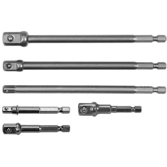 Yato Hex Adapter Set 6 Pieces 1/4" 3/8" 1/2"