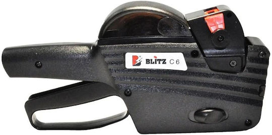 Blitz C6 Μηχανικός Ετικετογράφος Χειρός Μονός σε Μαύρο Χρώμα