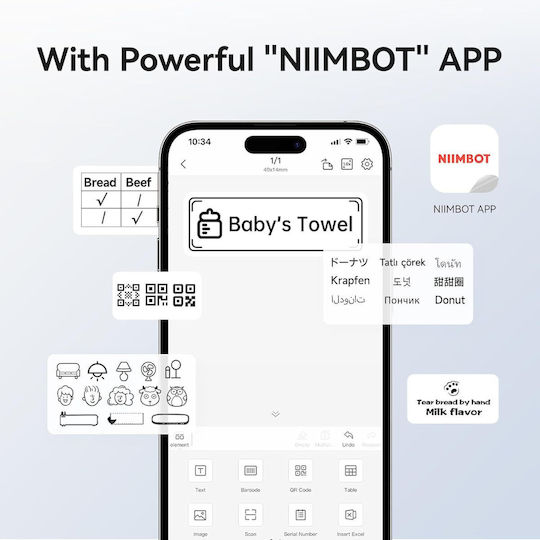 Niimbot Electronic Label Maker With Bluetooth White