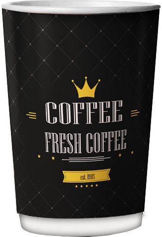 Fresh Disposable Cup Paper Double Wall Black 240ml 25pcs