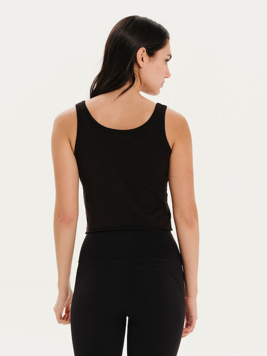 Damen Crop Top Baumwolle Schwarz