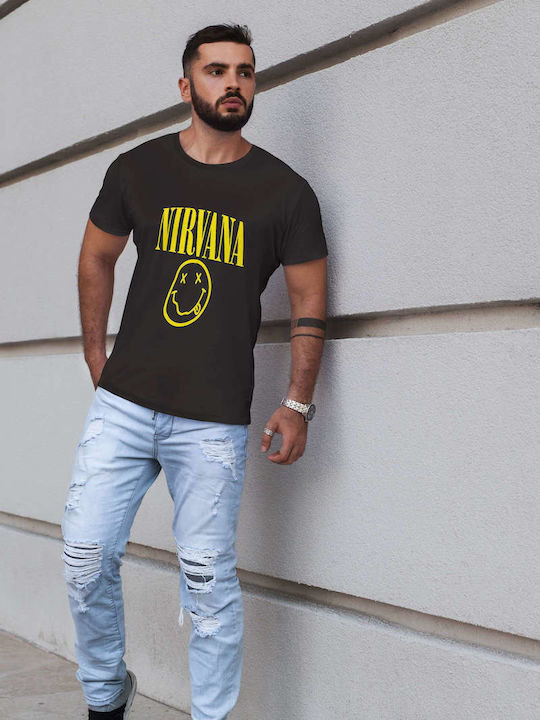 Logo T-shirt Nirvana Μαύρο Βαμβακερό