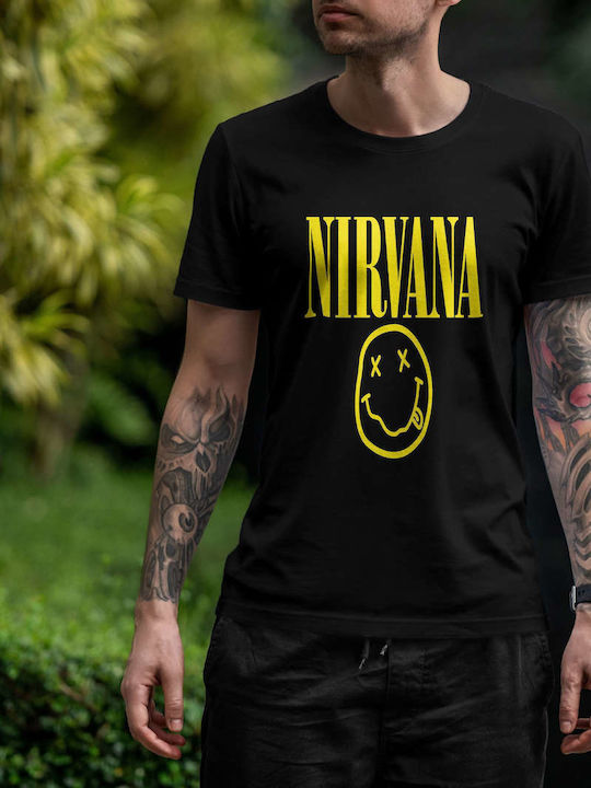 Logo T-shirt Nirvana Μαύρο Βαμβακερό