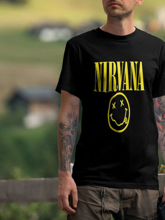 Logo T-shirt Nirvana Μαύρο Βαμβακερό