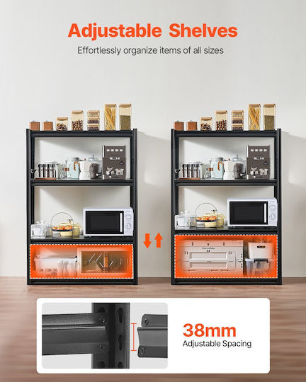 Ράφια Αποθήκευσης Vevor 20" D X 40" Π X 57" Υ Ράφια Αποθήκευσης Γκαράζ 4 Επιπέδων
