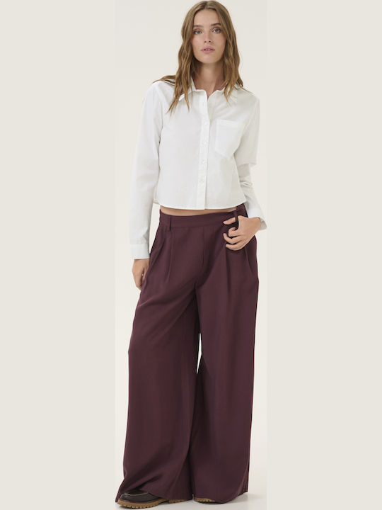 Langärmelig Damen Hemd White