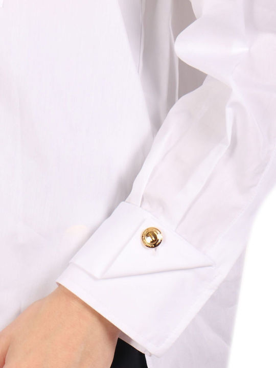 Langärmelig Damen Hemd White