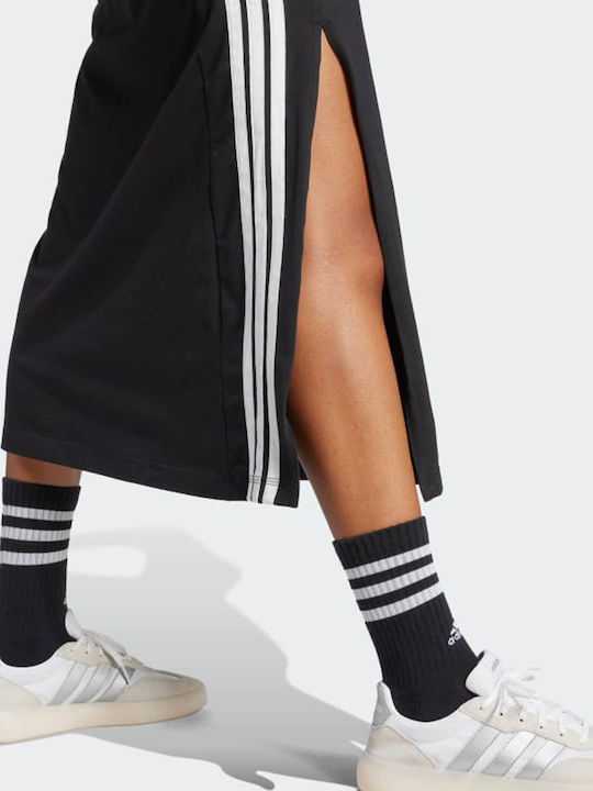Essentials 3-Stripes Καλοκαιρινό Maxi Αθλητικό Φόρεμα Αμάνικο Black