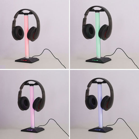 I-jmb Headphone Stand Rgb Lighting Usb Multicolor Non-slip Base