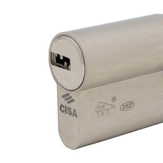 Cisa Κύλινδρος Κλειδαριάς Asix P8 75mm (35-40) με 5 Κλειδιά Ασημί