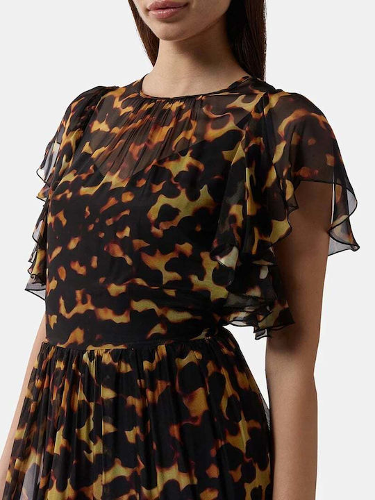 Καλοκαιρινό Maxi Βραδινό Φόρεμα με Τούλι Animal Print
