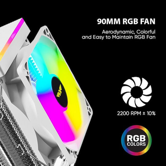 Armaggeddon Blizzard 1 Ψύκτρα Επεξεργαστή για Socket AM4/AM5/1200/115x/1700 με RGB Φωτισμό Λευκή
