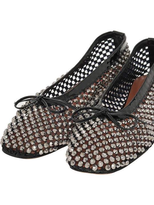 Synthetic Leather Ballerinas Black