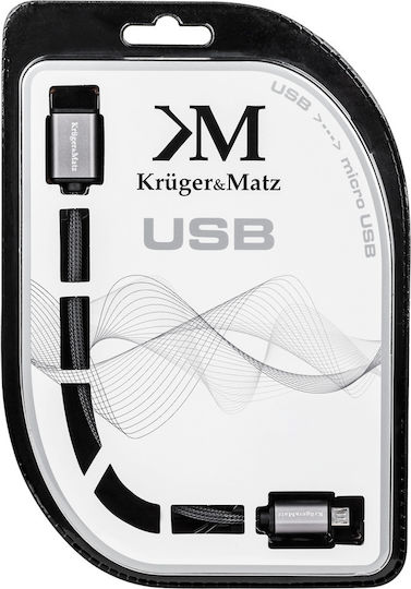 Kruger & Matz Regulär USB 2.0 auf Micro-USB-Kabel Schwarz 1m (KM0332) 1Stück