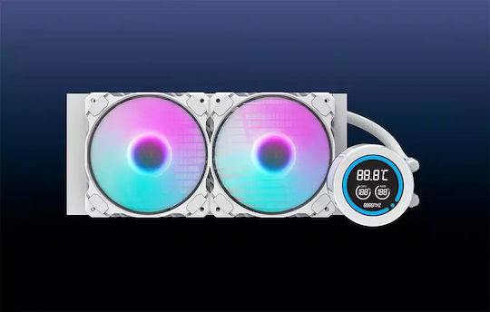 Darkflash DN-D240 Water Cooling AIO CPU With 2 120mm Fans White