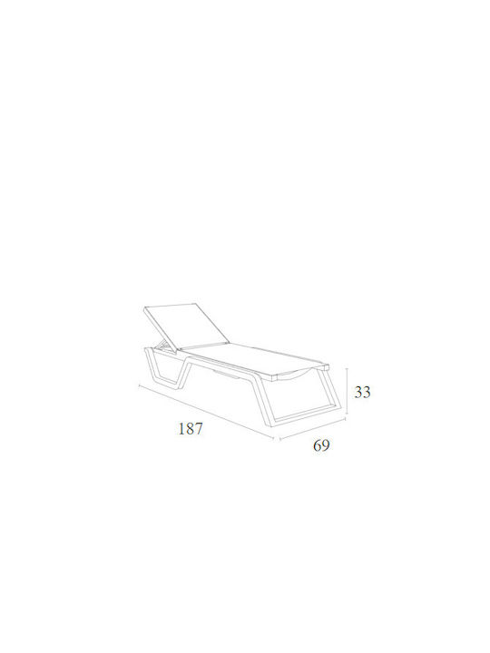 Deckchair Plastic White 188x70cm.