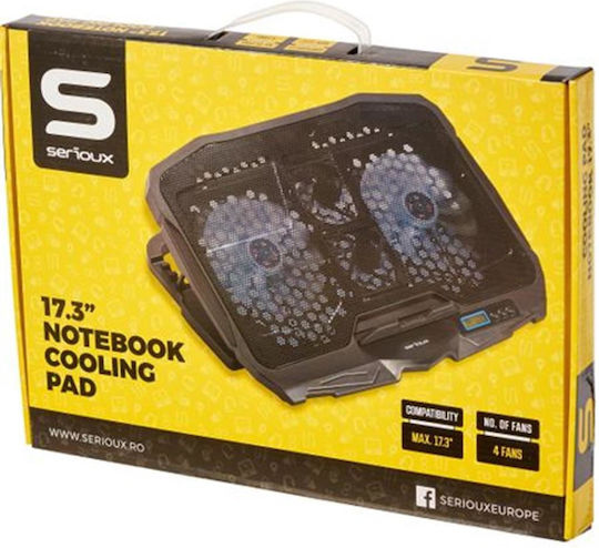 Serioux Cooling Pad για Laptop έως 17.3" με 4 Ανεμιστήρες και Φωτισμό SRXNCP025