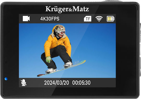 64GB Action Camera 4K Ultra HD Υποβρύχια (με Θήκη) και Wi-Fi Μαύρη