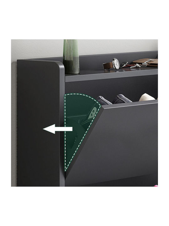 Wooden Shoe Organizer Gray 80x17x115cm