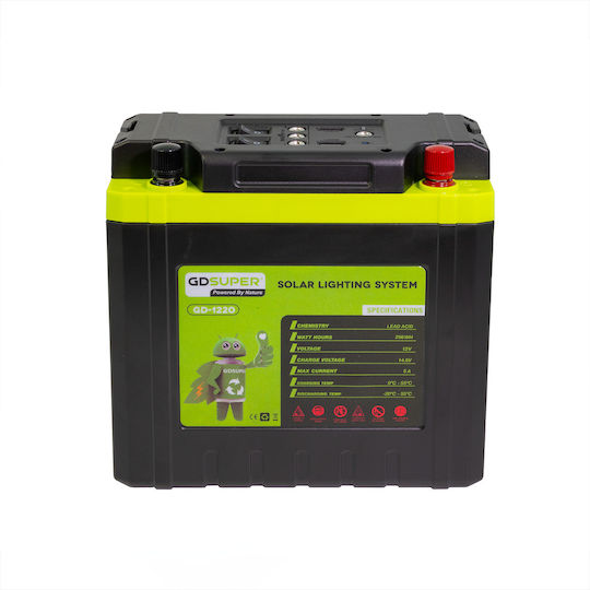 Gdsuper Emergency Portable Light Solar Energy Storage Battery 12v 20ah Gd-1220