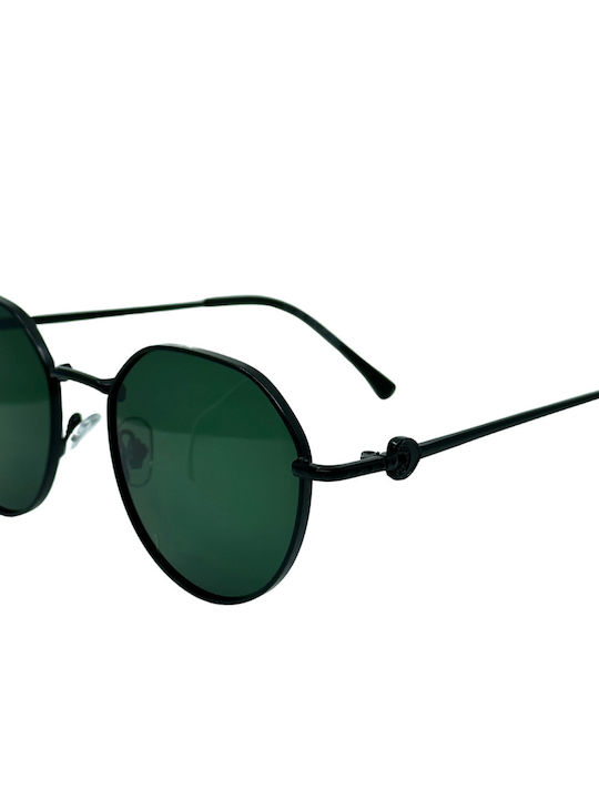 SeeVision Unisex Sunglasses with Black Metal Frame and Black Polarized Lens 4K35-BLACK/BLAC-ONESIZE-56042-50142
