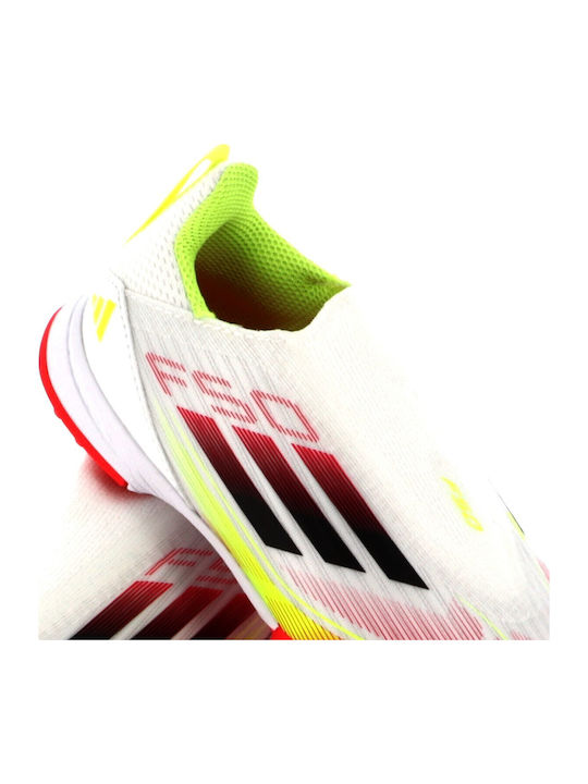 F50 League Ll Tf J Kids Turf Soccer Shoes without Laces Cloud White / Core Black / Solar Yellow