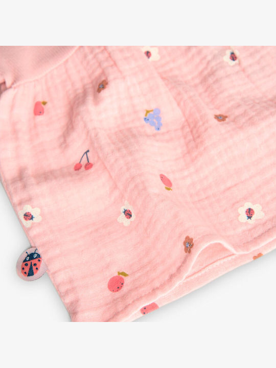 Kinderkleid Kurzärmelig Blumen Pink