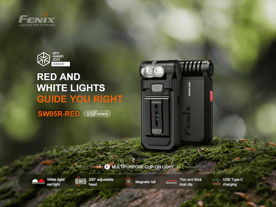 Fenix Rechargeable Flashlight LED IPX6 with Maximum Brightness 150lm Black