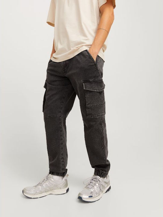Ανδρικό Παντελόνι Τζιν Cargo με Slim Εφαρμογή black denim