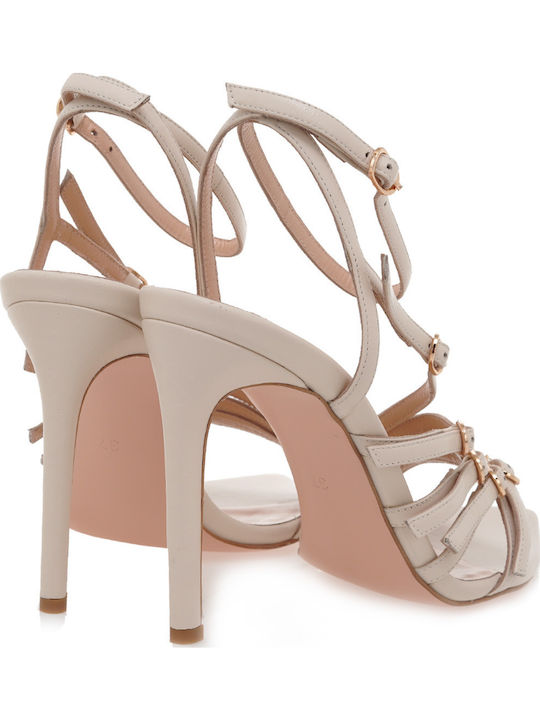 Leder Sandalen Beige