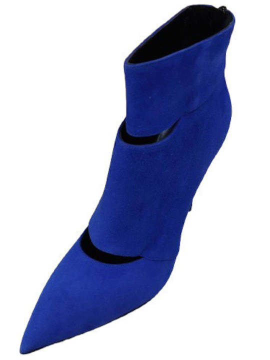 Leather Women's Ankle Boots Blue