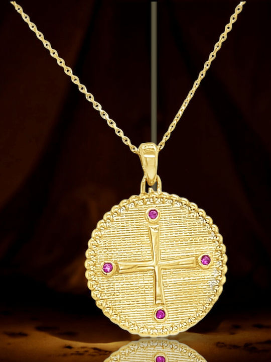 Xryseio Pendant Kids Talisman Double Sided made of Gold 9K FL1182