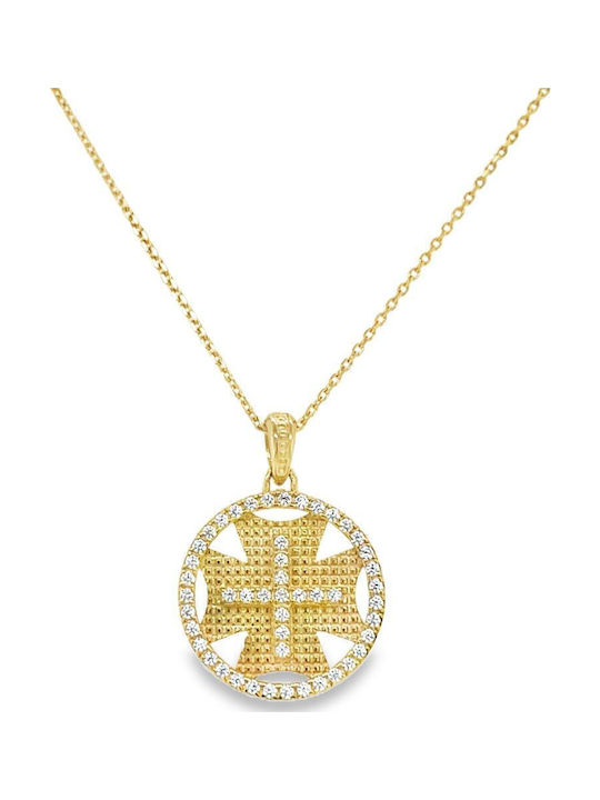Xryseio Pendant Kids Talisman Double Sided made of Gold 9K FL1180