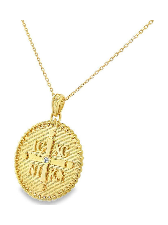 Xryseio Pendant Kids Talisman Double Sided made of Gold 9K FL1182