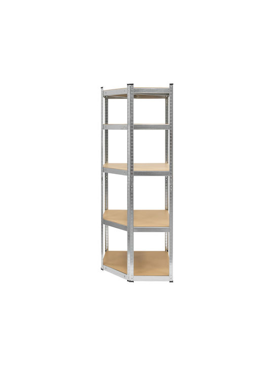 Ъглови Етажерки Сребристи 5 Броя 180x40x70см