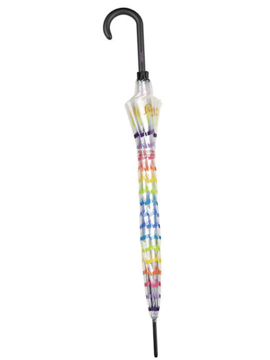 Benetton Automatic Umbrella with Walking Stick Transparent
