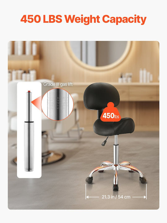 Ergonomic Office & Desk Stool with Backrest Black 37.5x36x100cm