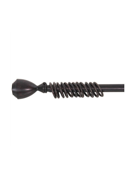 HomeMarkt Extendable Metallic Curtain Pole Ε-0316 Single 110-210cm Black Red