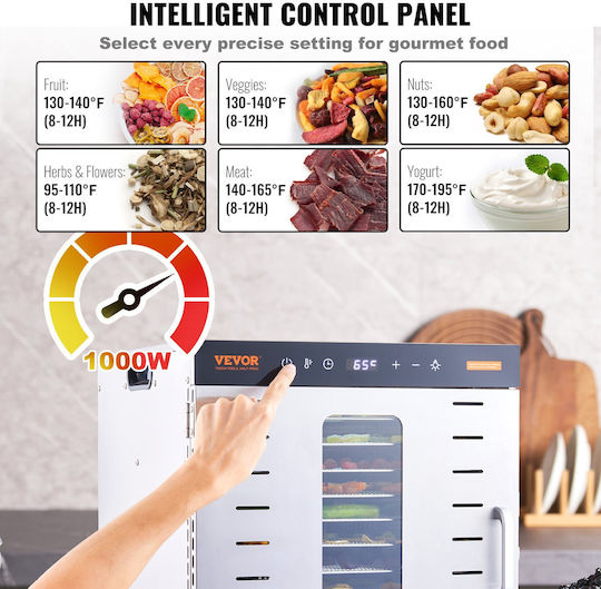 Vevor Commercial Food Dryer & Dehydrator 10-Tray 1000W