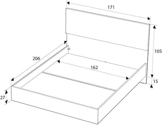 Σετ Κρεβατοκάμαρας Καρυδιά 160x200εκ. 3τμχ