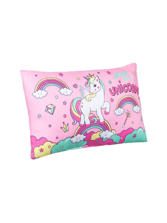 Decorative Pillow Unicorn Design Pink Dimensions 50x30cm