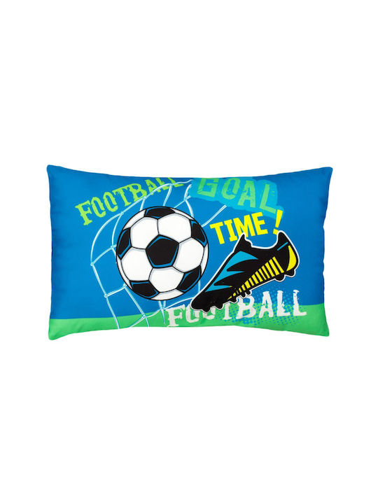 Decorative Pillow Football Blue 50x30cm Polyester
