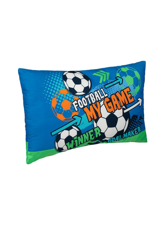 Decorative Pillow Football Blue 50x30cm Polyester