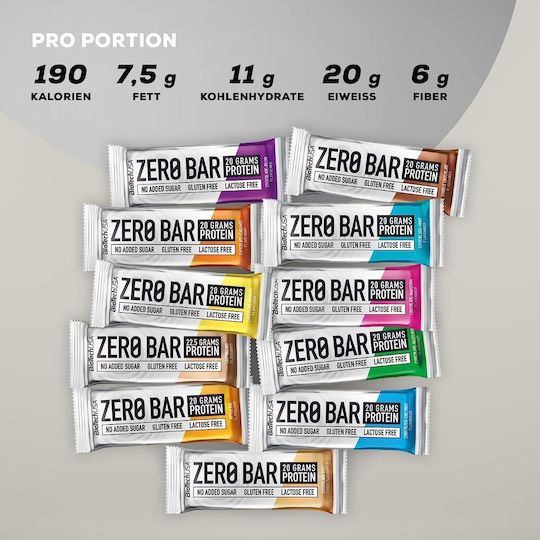 Biotech USA Zero Bar with Native Whey Isolate Bars Protein with Flavor Chocolate Chips Cookies 20x50gr